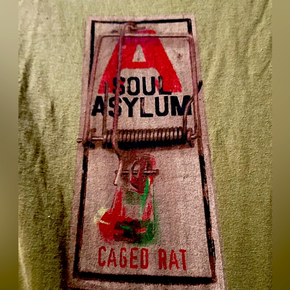 Soul Asylum Caged Rat tshirts xl olive green 1990’s